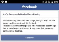 Blocked on Facebook