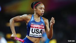 Allyson Felix won her first Gold Medal as a Mother and now has more World Titles than any other Athlete.